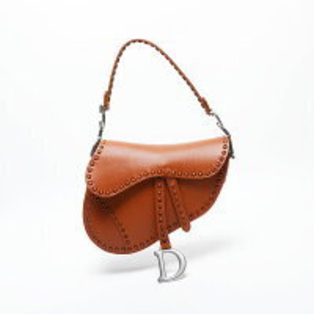 Christian Dior Leather Saddle Bag Shoulder Brown - Picture 2 of 13
